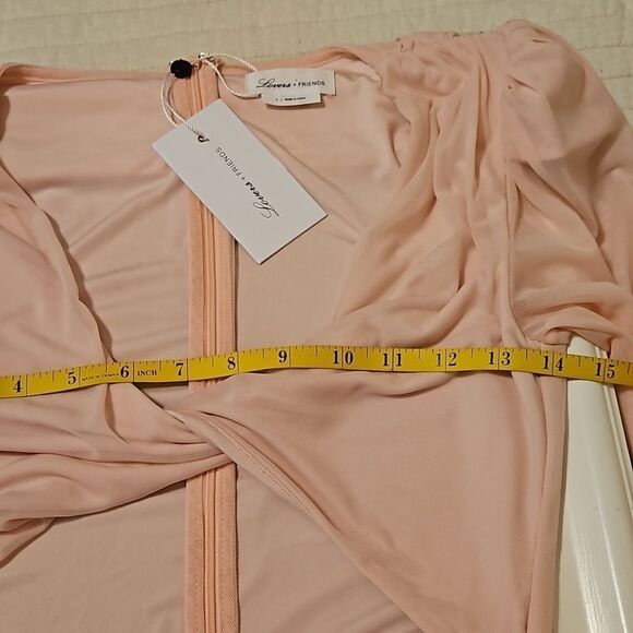 NWT Lovers + Friends pink ruched cut out dress size Small - Picture 13 of 15